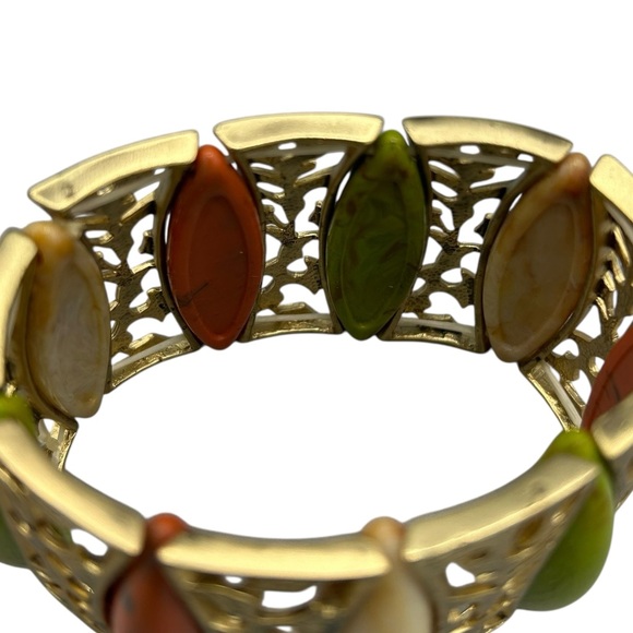 Vintage 1960s–70s Modernist Statement Bracelet | Mid-Century Gold Tone - Picture 8 of 11